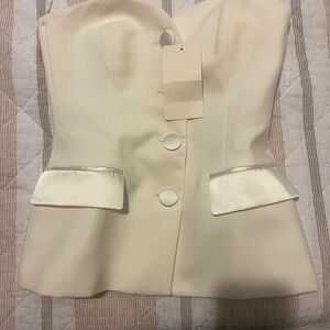 Zara Cream Button-Up Top